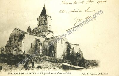 Carte postale ancienne L'Eglise d'Arces — Arces (Charente-Maritime)