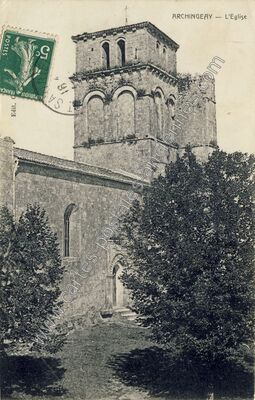 Carte postale ancienne L'Eglise — Archingeay (Charente-Maritime)