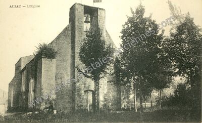 Carte postale ancienne L'Eglise — Aujac (Charente-Maritime)