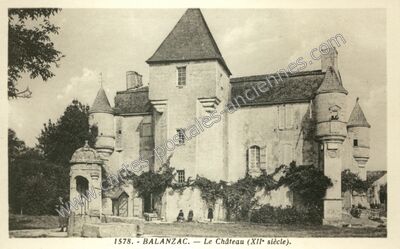 Carte postale ancienne Le Château (XIIe siècle) — Balanzac (Charente-Maritime)