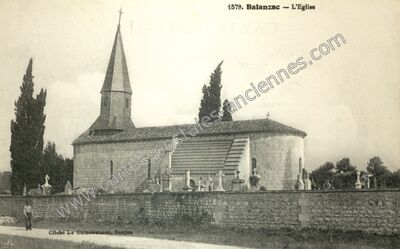 Carte postale ancienne L'Eglise — Balanzac (Charente-Maritime)