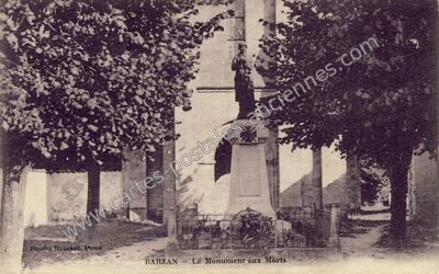 Carte postale ancienne Le Monument aux Morts — Barzan (Charente-Maritime)