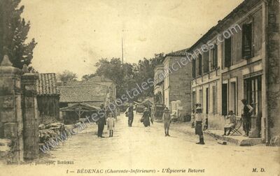 Carte postale ancienne L'Épicerie Retoret — Bedenac (Charente-Maritime)