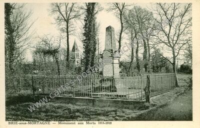 Carte postale ancienne Monument aux Morts 1914-1918 — Brie-sous-Mortagne (Charente-Maritime)
