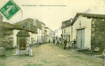 Carte postale ancienne Quartier du Puits Chevalier — Brizambourg (Charente-Maritime)