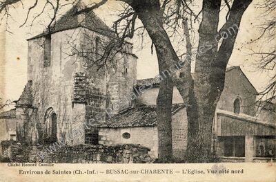 Carte postale ancienne L'Eglise, Vue côté nord — Bussac-sur-Charente (Charente-Maritime)
