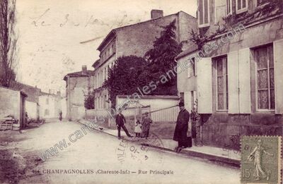 Carte postale ancienne Rue Principale — Champagnolles (Charente-Maritime)