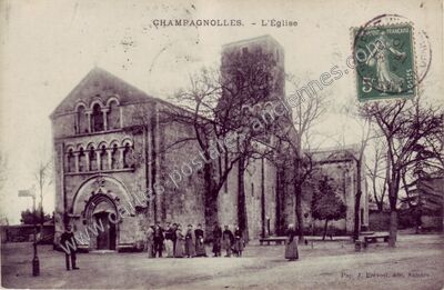 Carte postale ancienne L'Église — Champagnolles (Charente-Maritime)