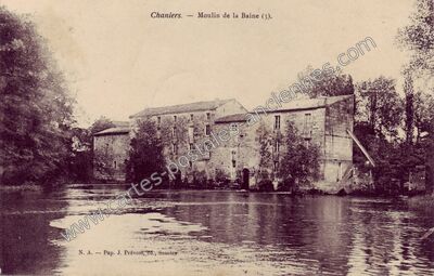 Carte postale ancienne Moulin de la Baine — Chaniers (Charente-Maritime)