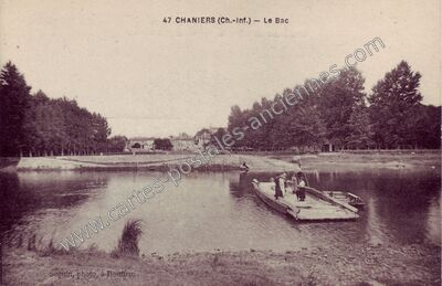Carte postale ancienne Le Bac — Chaniers (Charente-Maritime)