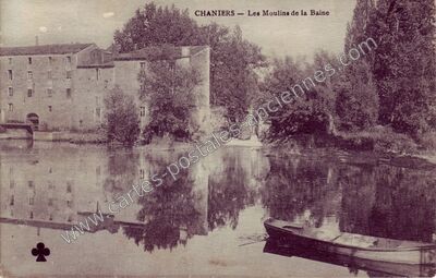 Carte postale ancienne Les Moulins de la Baine — Chaniers (Charente-Maritime)