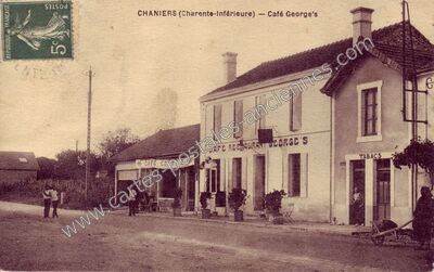 Carte postale ancienne Café George's — Chaniers (Charente-Maritime)