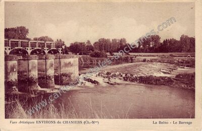 Carte postale ancienne La Baine - Le Barrage — Chaniers (Charente-Maritime)