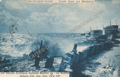 Carte postale ancienne Grande Marée aux Boucholeurs — Châtelaillon-Plage (Charente-Maritime)