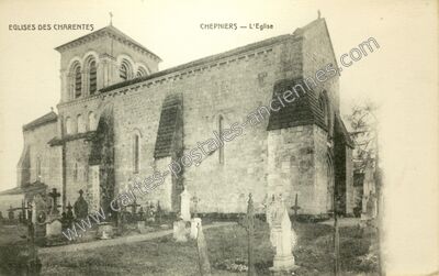 Carte postale ancienne L'Eglise — Chepniers (Charente-Maritime)