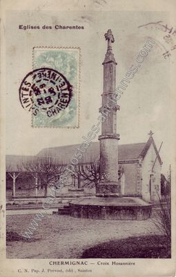 Carte postale ancienne Croix Hosannière — Chermignac (Charente-Maritime)