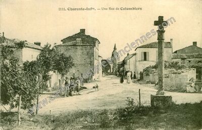 Carte postale ancienne Une Rue de Colombiers — Colombiers (Charente-Maritime)