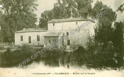 Carte postale ancienne Moulin sur la Seugne — Colombiers (Charente-Maritime)