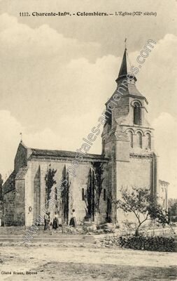 Carte postale ancienne L'Eglise (XIIe siècle) — Colombiers (Charente-Maritime)