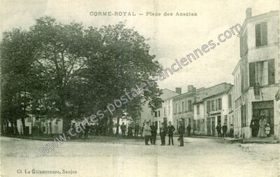 Carte postale ancienne Place des Acacias — Corme-Royal (Charente-Maritime)