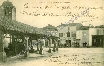 Carte postale ancienne Route de Port-d'Envaux — Corme-Royal (Charente-Maritime)