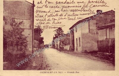 Carte postale ancienne Grande Rue — Courcoury (Charente-Maritime)