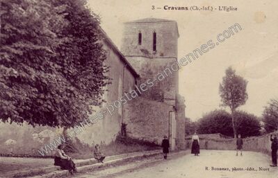 Carte postale ancienne L'Eglise — Cravans (Charente-Maritime)