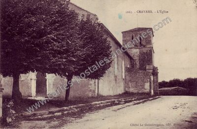 Carte postale ancienne L'Église — Cravans (Charente-Maritime)