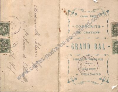Carte postale ancienne Grand Bal — Cravans (Charente-Maritime)