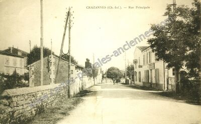 Carte postale ancienne Rue Principale — Crazannes (Charente-Maritime)