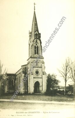 Carte postale ancienne Église de Crazannes — Crazannes (Charente-Maritime)
