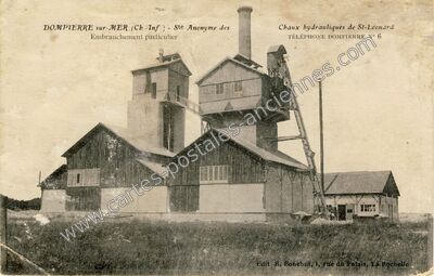 Carte postale ancienne Chaux hydrauliques de St-Léonard - Embranchement particulier — Dompierre-sur-Mer (Charente-Maritime)