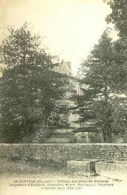 Carte postale ancienne Château des Sires de Polignac Seigneurs d'Ecoyeux, Venérand, Migré, Machecoul — Écoyeux (Charente-Maritime)