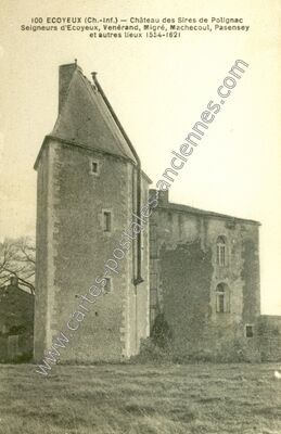 Carte postale ancienne Château des Sires de Polignac Seigneurs d'Ecoyeux, Venérand, Migré, Machecoul — Écoyeux (Charente-Maritime)