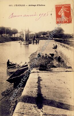 Carte postale ancienne Arrivage d'Huitres — L'Éguille (Charente-Maritime)