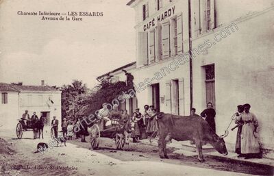 Carte postale ancienne Avenue de la Gare — Les Essards (Charente-Maritime)