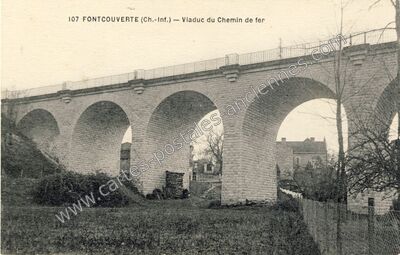 Carte postale ancienne Viaduc du Chemin de fer — Fontcouverte (Charente-Maritime)