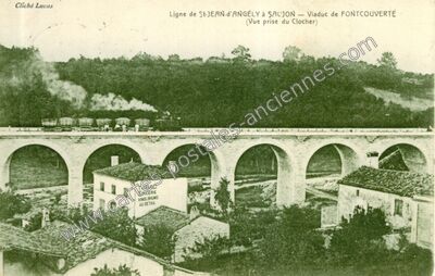 Carte postale ancienne Ligne de St-JEAN-d'ANGÉLY à SAU'JON — Viaduc — Fontcouverte (Charente-Maritime)