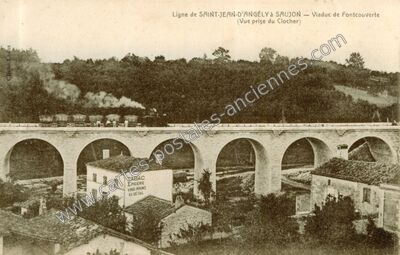 Carte postale ancienne Ligne de Saint-Jean-d'Angély à Saujon — Viaduc de Fontcouverte — Fontcouverte (Charente-Maritime)