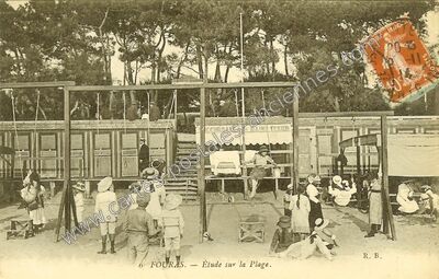 Carte postale ancienne Étude sur la Plage — Fouras (Charente-Maritime)