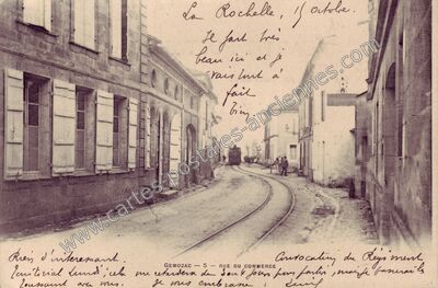 Carte postale ancienne Rue du Commerce — Gémozac (Charente-Maritime)
