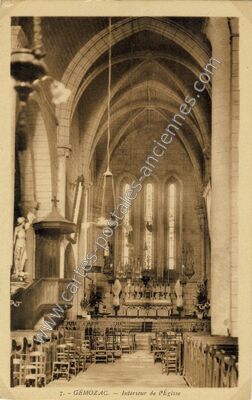 Carte postale ancienne Intérieur de l'Église — Gémozac (Charente-Maritime)