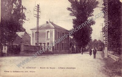 Carte postale ancienne Route de Royan - L'Usine électrique — Gémozac (Charente-Maritime)