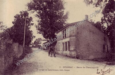 Carte postale ancienne Route de Champagnolle — Gémozac (Charente-Maritime)