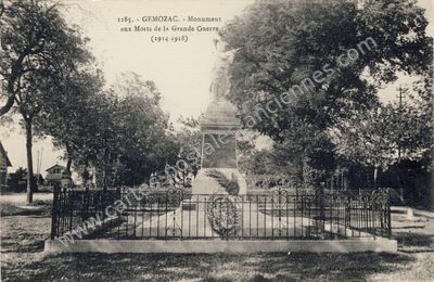 Carte postale ancienne Monument aux Morts de la Grande Guerre — Gémozac (Charente-Maritime)