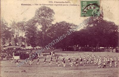 Carte postale ancienne Fête de Gymnastique organisée par la « Gemoze — Gémozac (Charente-Maritime)