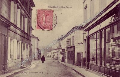 Carte postale ancienne Rue Carnot — Gémozac (Charente-Maritime)
