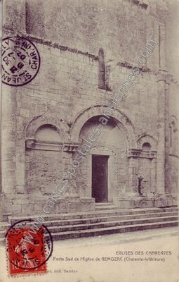 Carte postale ancienne Porte Sud de l'Eglise — Gémozac (Charente-Maritime)