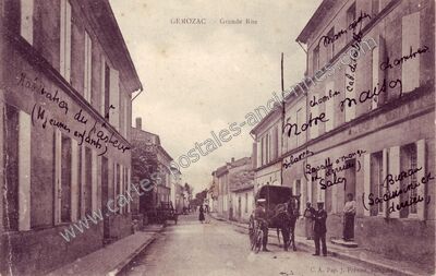 Carte postale ancienne Grande Rue — Gémozac (Charente-Maritime)