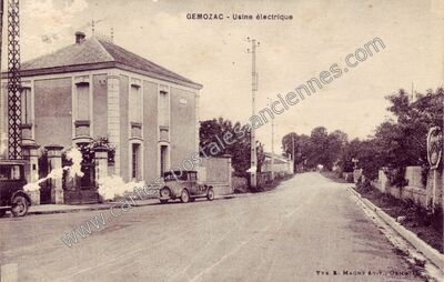 Carte postale ancienne Usine électrique — Gémozac (Charente-Maritime)